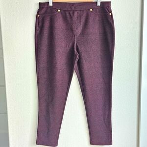 Michael Kors Marron Paisley‎ Patterned Pants, Size Large